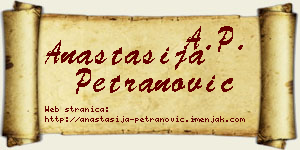 Anastasija Petranović vizit kartica
